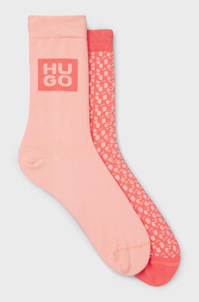 Hugo Boss Paquete de dos pares de calcetines de largo normal en mezcla de algodón