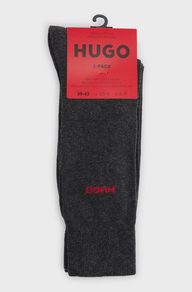 Hugo Boss Paquete De Dos Pares De Calcetines De Largo Normal En Tejido Elástico