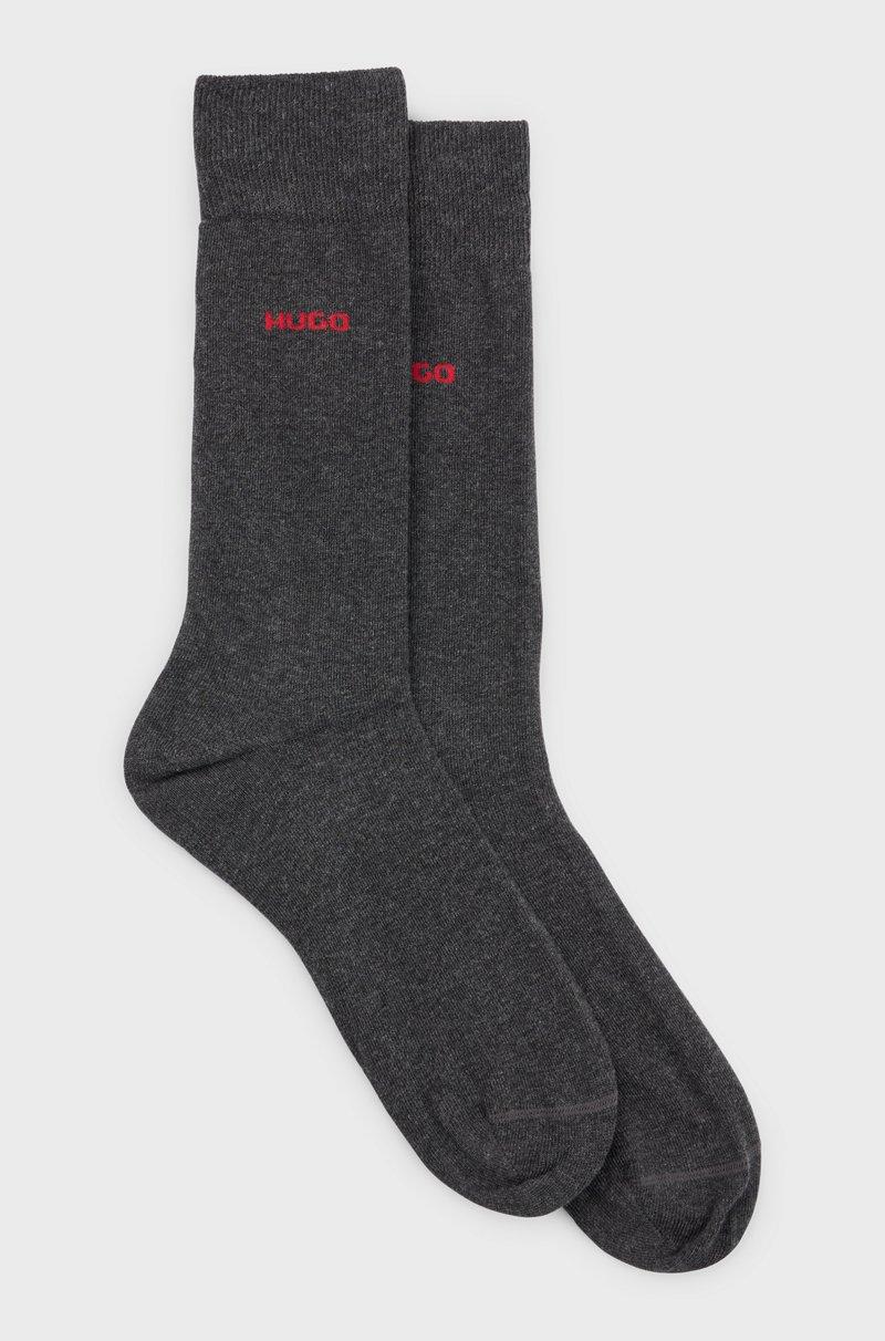 Hugo Boss Paquete de dos pares de calcetines de largo normal en tejido elástico