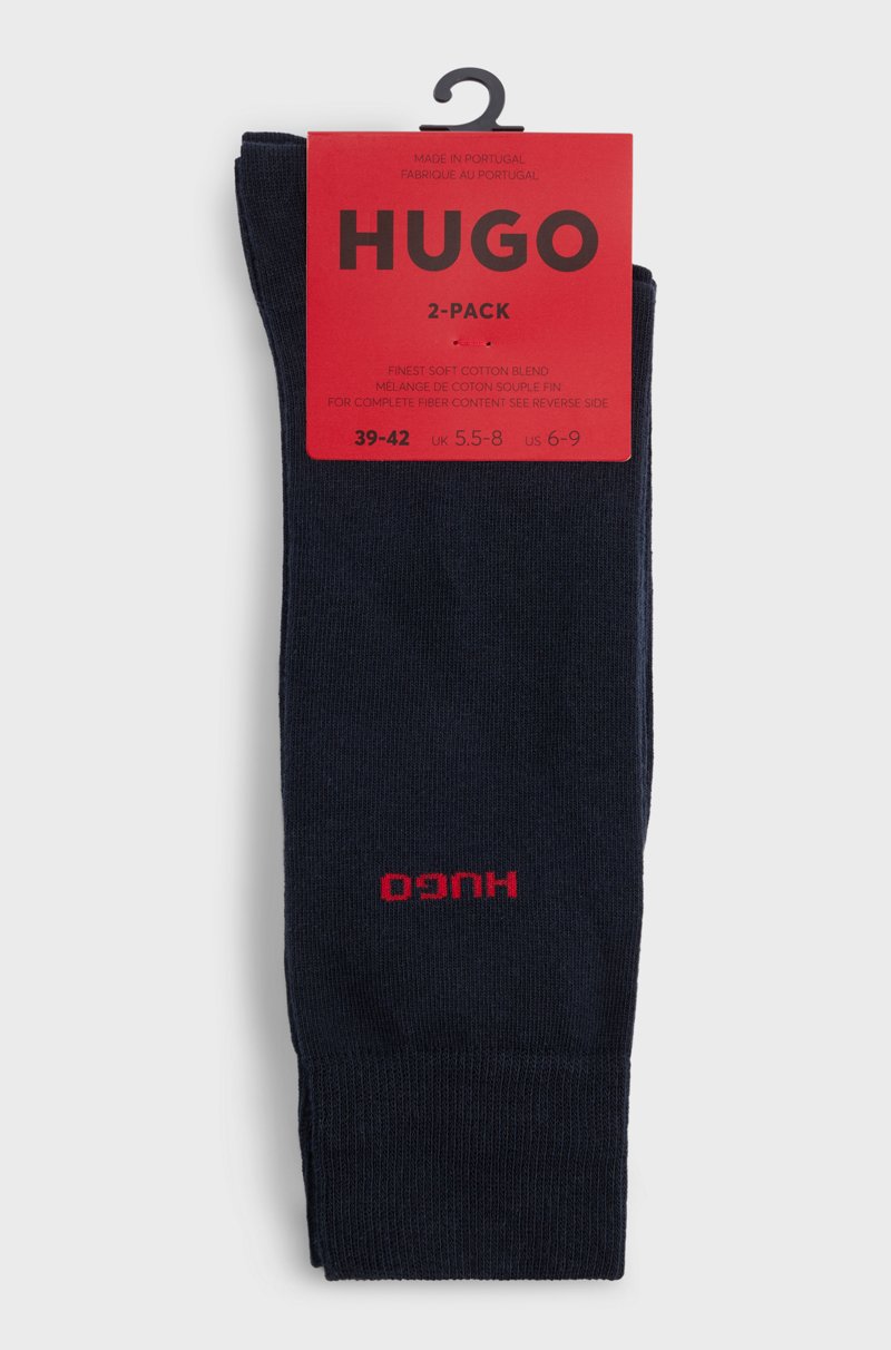 Hugo Boss Paquete De Dos Pares De Calcetines De Largo Normal En Tejido Elástico