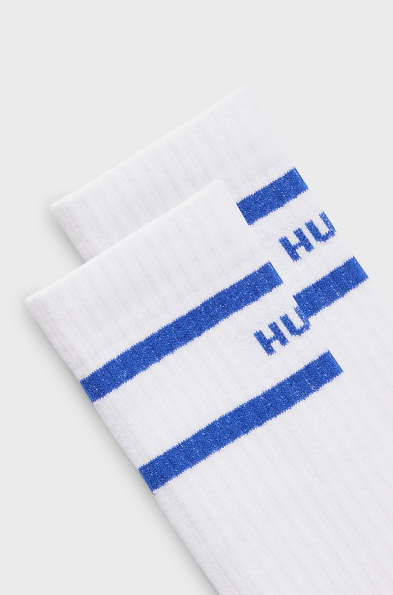 Hugo Boss Paquete De Dos Pares De Calcetines Hasta La Rodilla Con Rayas