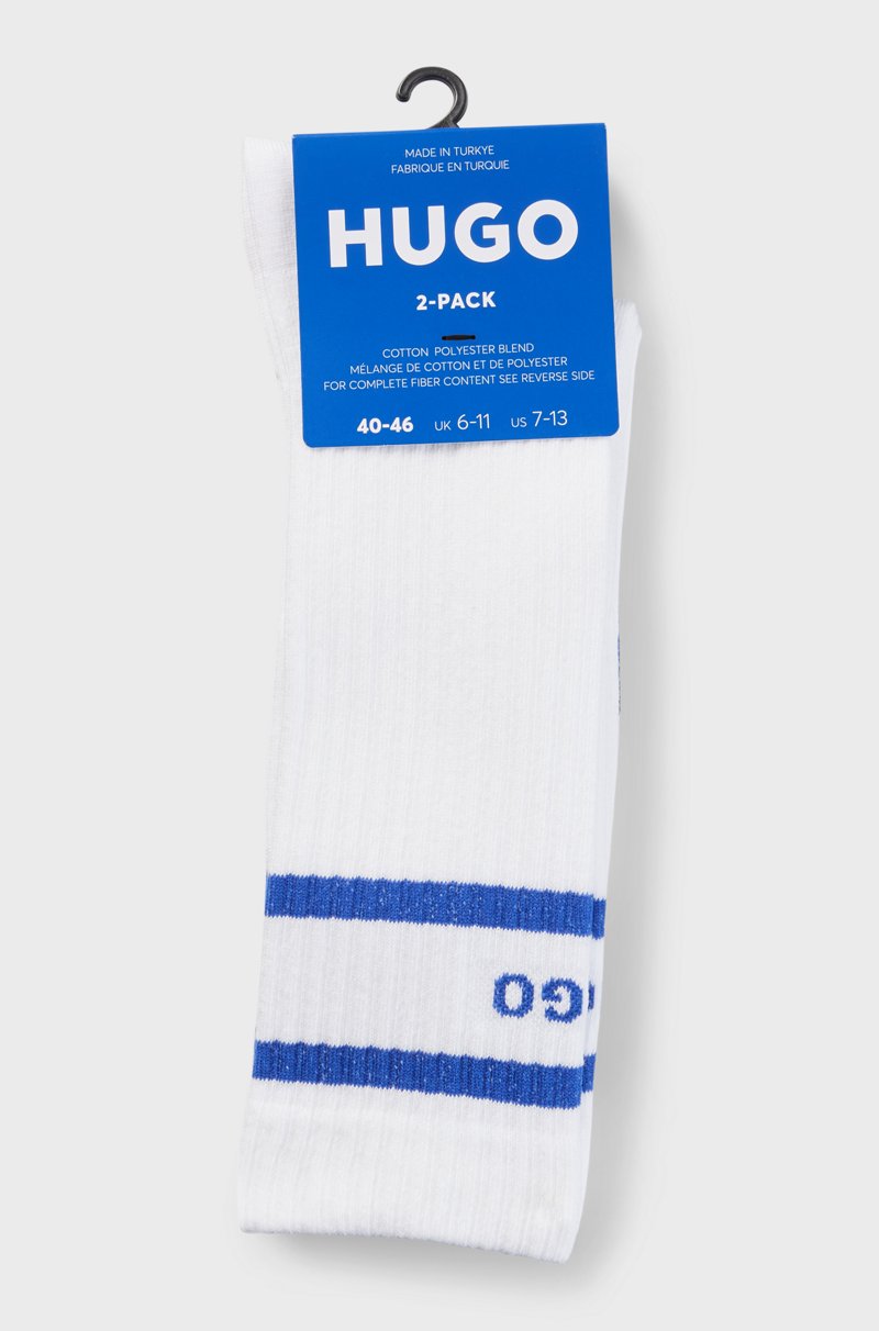 Hugo Boss Paquete De Dos Pares De Calcetines Hasta La Rodilla Con Rayas