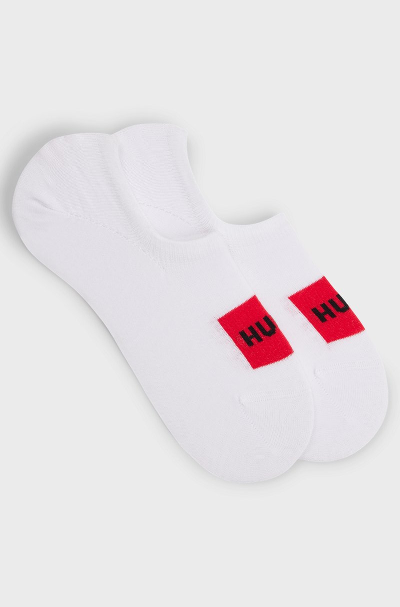 Hugo Boss Paquete de dos pares de calcetines invisibles con etiquetas con logo rojas