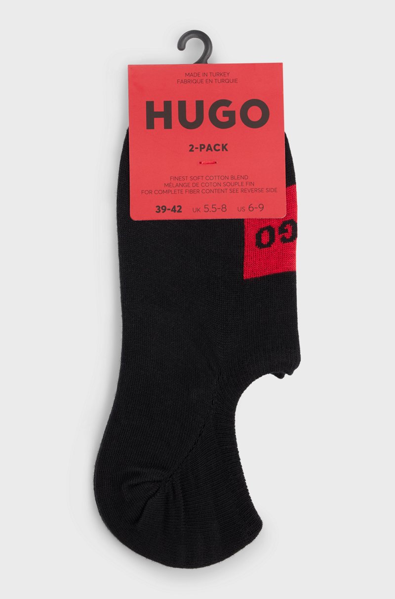 Hugo Boss Paquete De Dos Pares De Calcetines Invisibles Con Etiquetas Con Logo Rojas