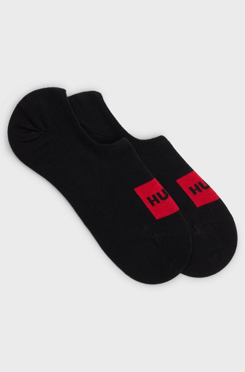 Hugo Boss Paquete de dos pares de calcetines invisibles con etiquetas con logo rojas
