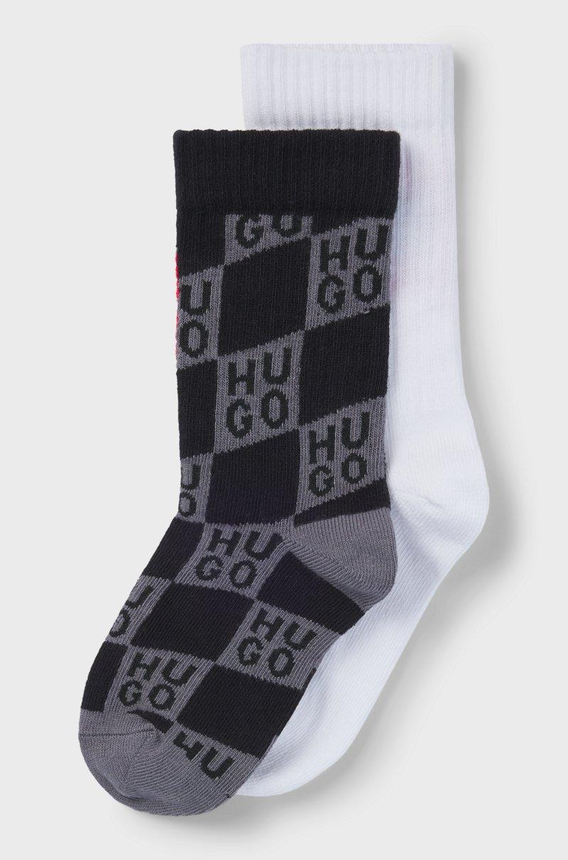 Hugo Boss Paquete De Dos Pares De Calcetines Para Niños Con Etiquetas Con Logo Rojas