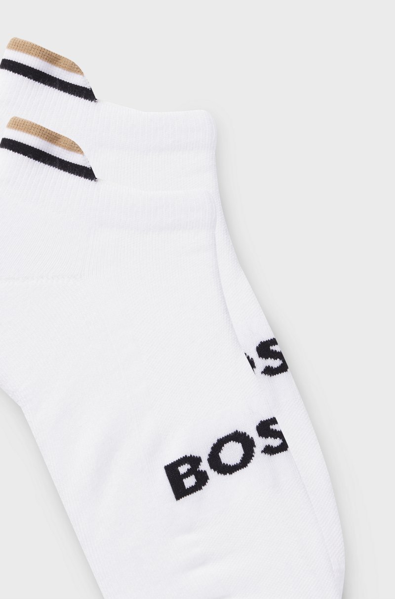 Hugo Boss Paquete De Dos Pares De Calcetines Tobilleros Con Detalles De Logo