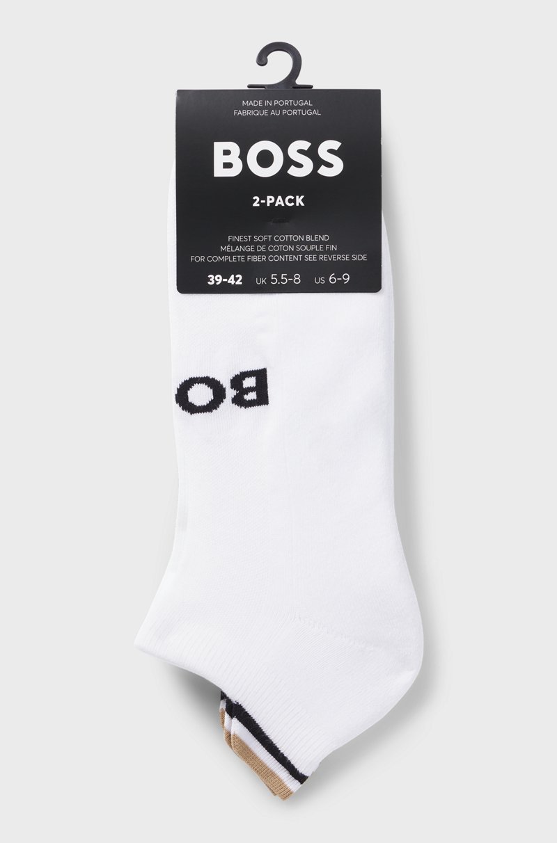 Hugo Boss Paquete De Dos Pares De Calcetines Tobilleros Con Detalles De Logo