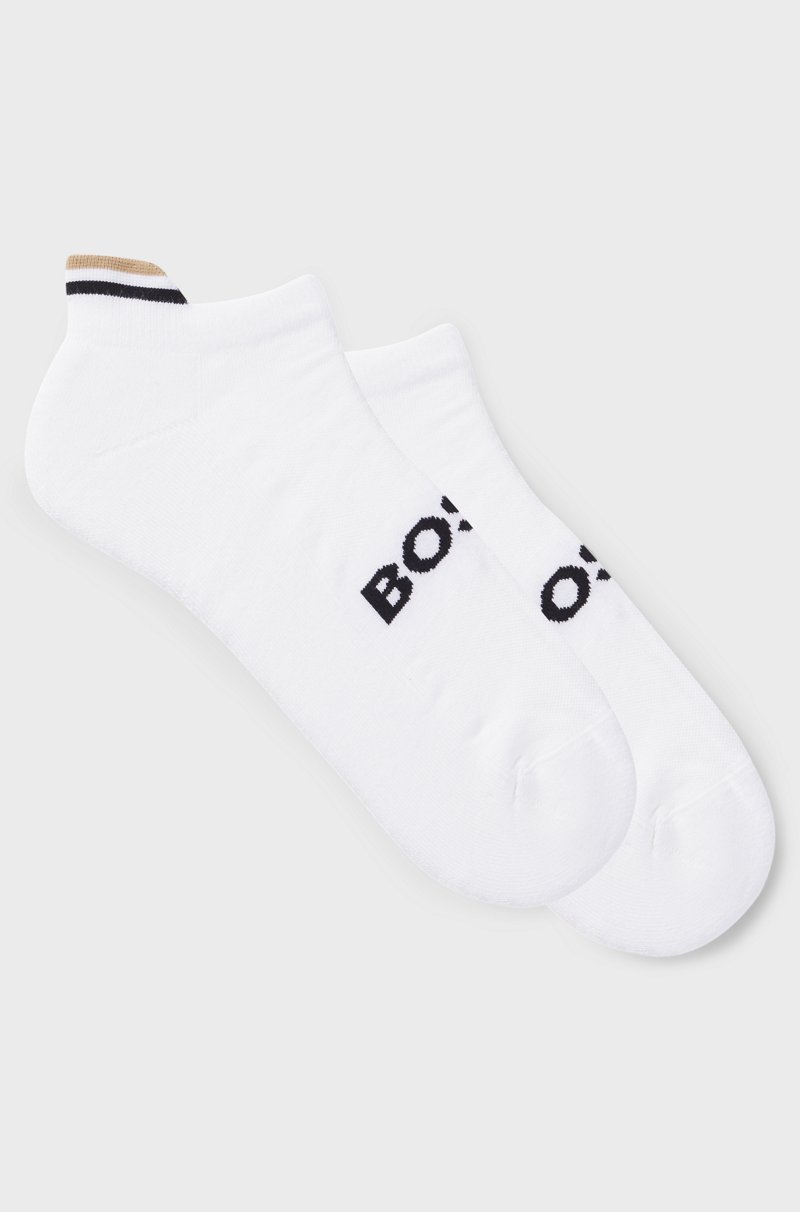 Hugo Boss Paquete de dos pares de calcetines tobilleros con detalles de logo