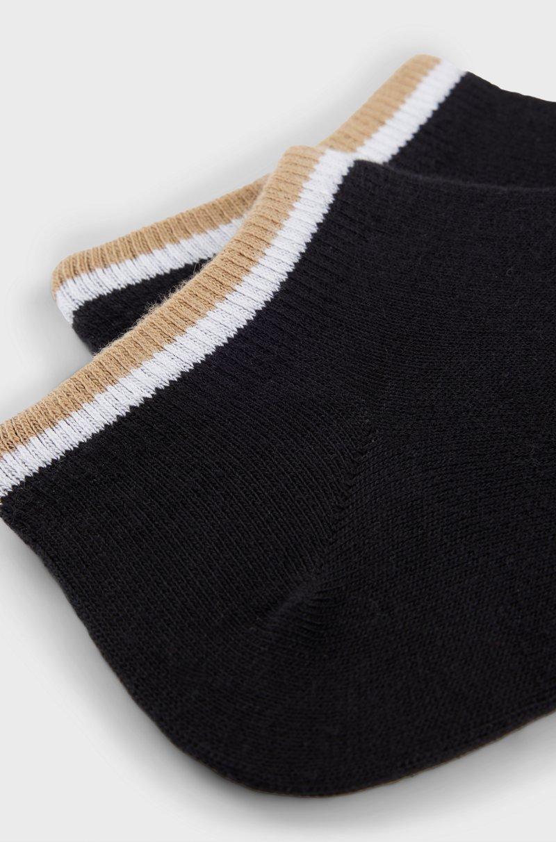 Hugo Boss Paquete De Dos Pares De Calcetines Tobilleros Con Rayas De La Marca En El Remate