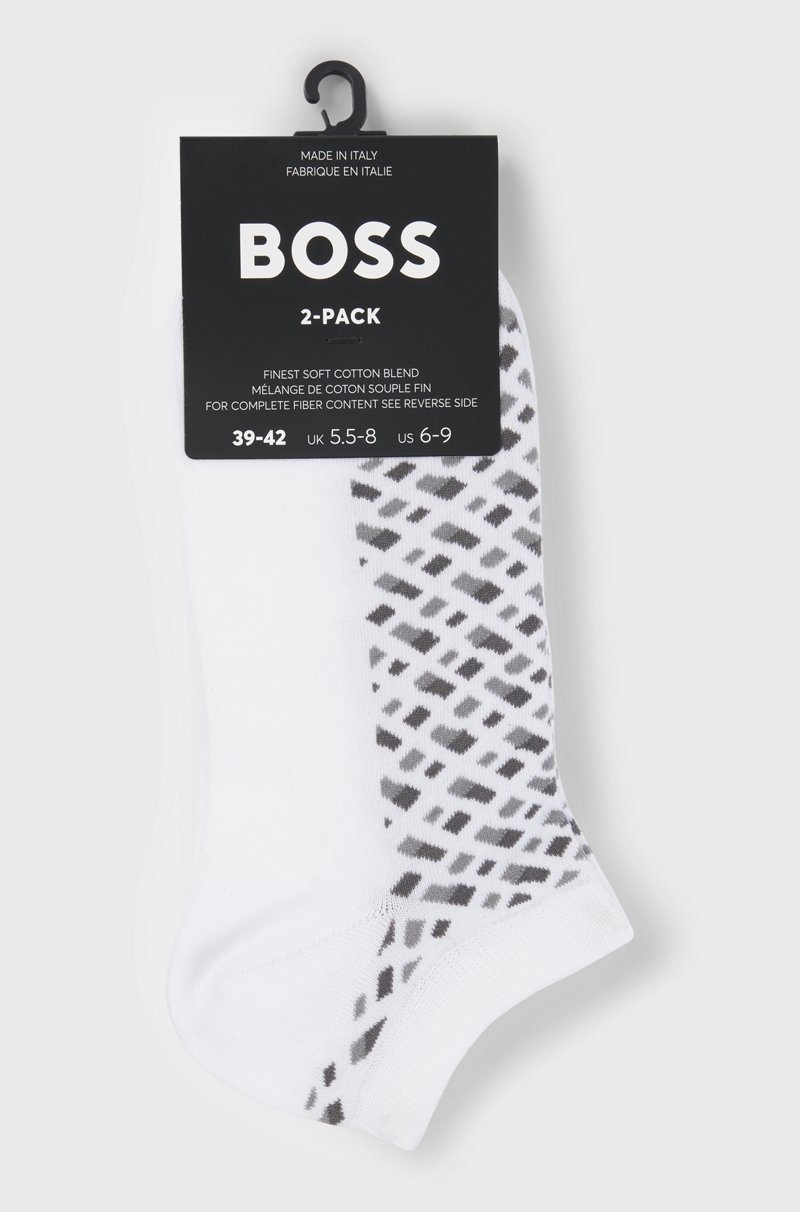 Hugo Boss Paquete De Dos Pares De Calcetines Tobilleros De Algodón