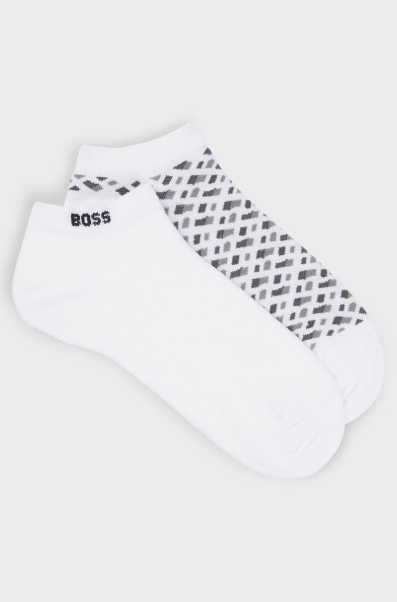 Hugo Boss Paquete de dos pares de calcetines tobilleros de algodón