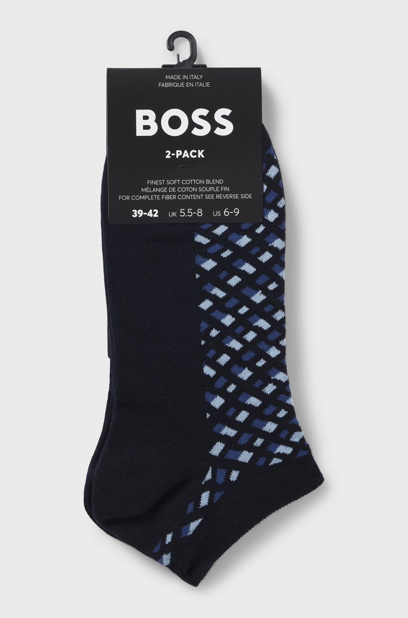 Hugo Boss Paquete De Dos Pares De Calcetines Tobilleros De Algodón