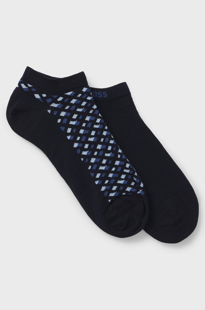 Hugo Boss Paquete de dos pares de calcetines tobilleros de algodón