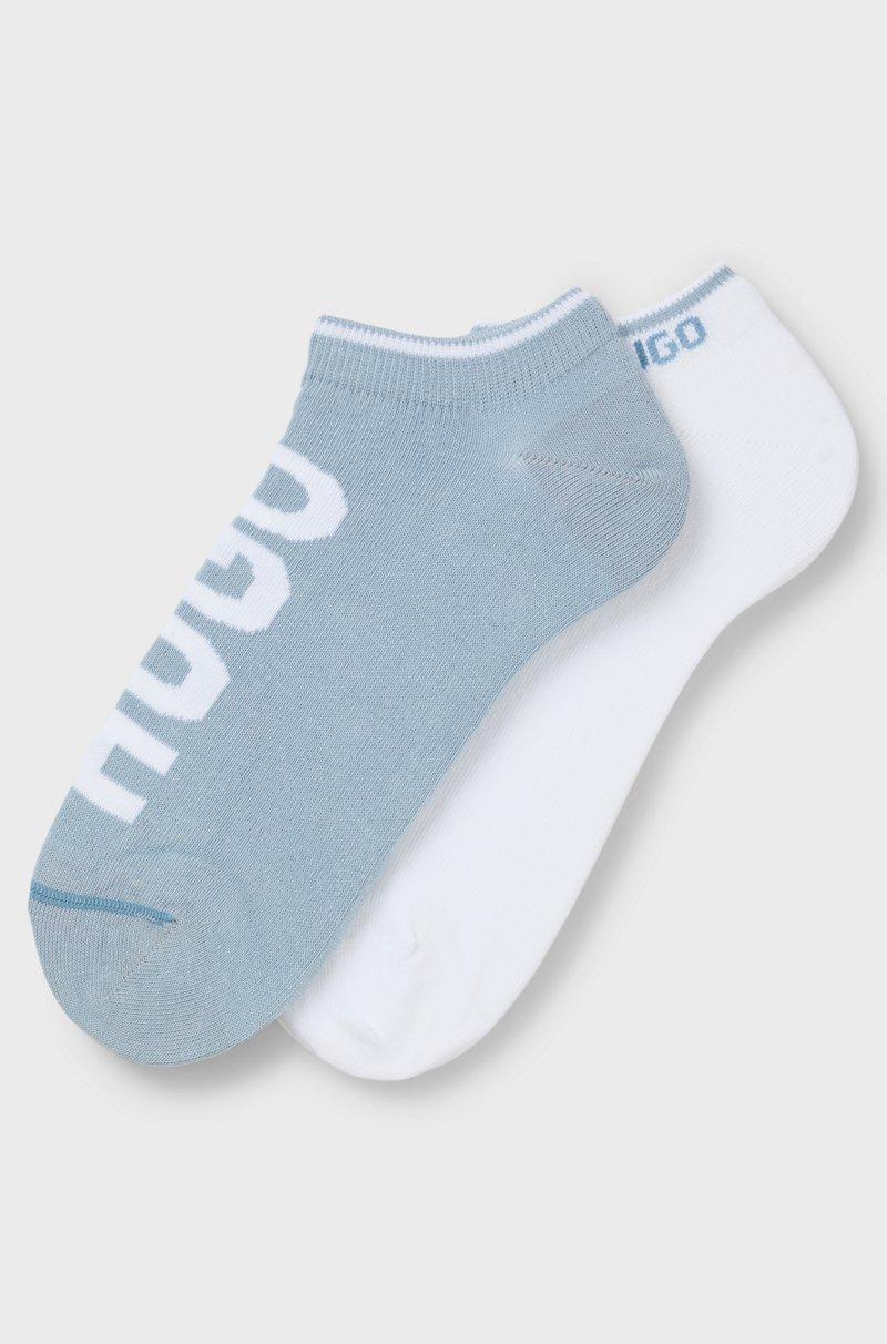 Hugo Boss Paquete de dos pares de calcetines tobilleros de algodón