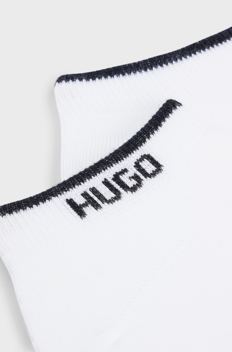 Hugo Boss Paquete De Dos Pares De Calcetines Tobilleros De Algodón