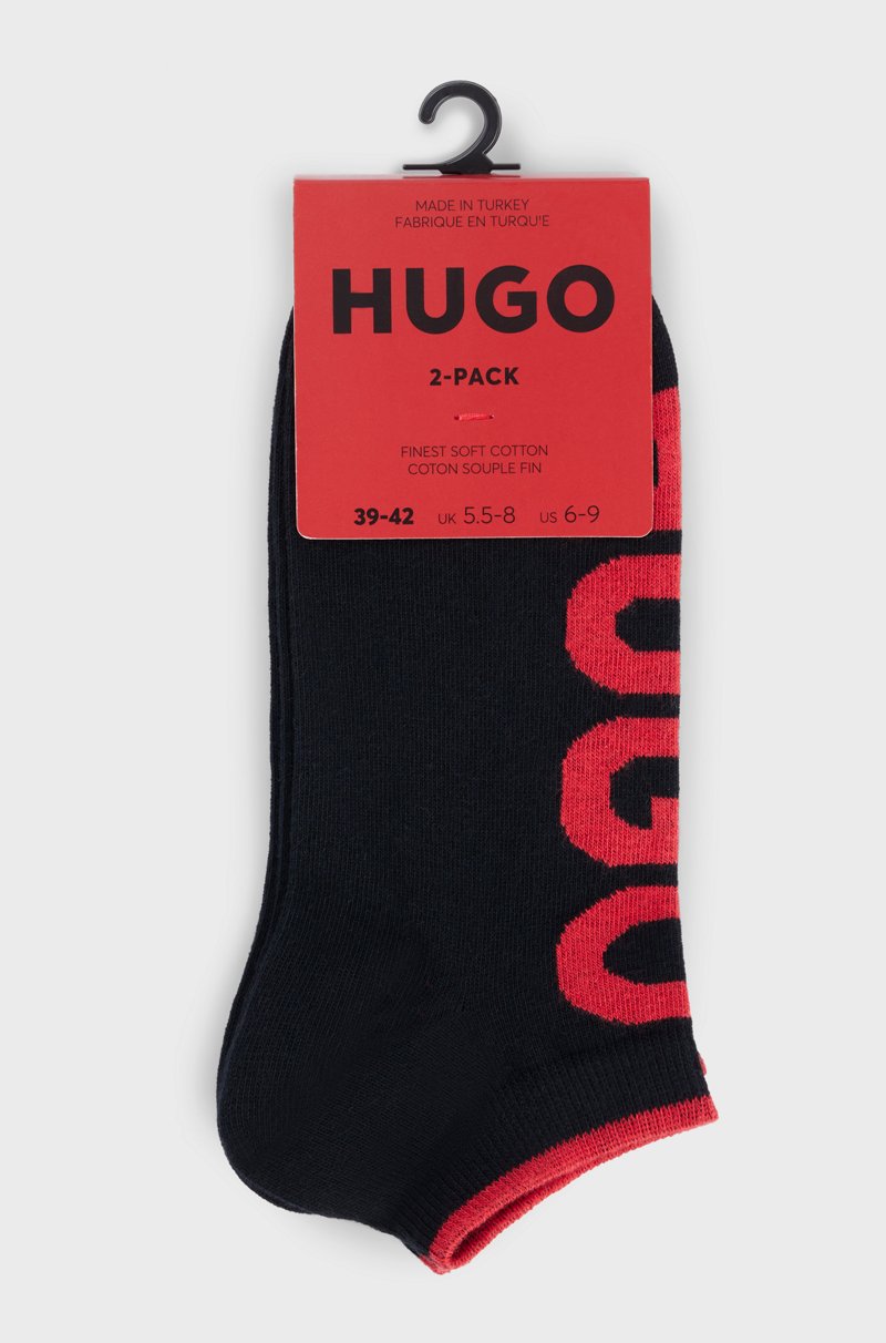 Hugo Boss Paquete De Dos Pares De Calcetines Tobilleros De Algodón