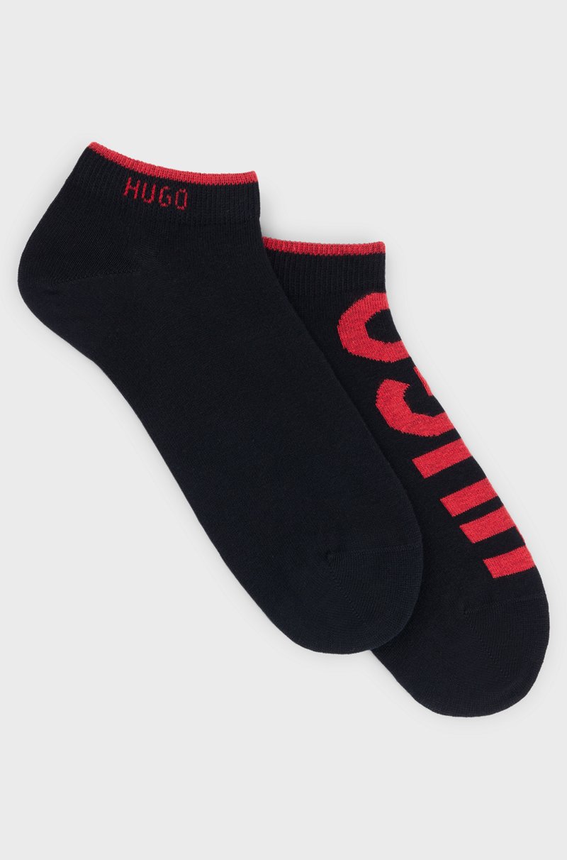 Hugo Boss Paquete de dos pares de calcetines tobilleros de algodón