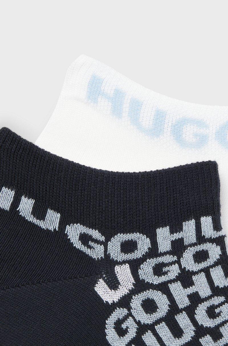 Hugo Boss Paquete De Dos Pares De Calcetines Tobilleros De Mezcla De Algodón Con Logos