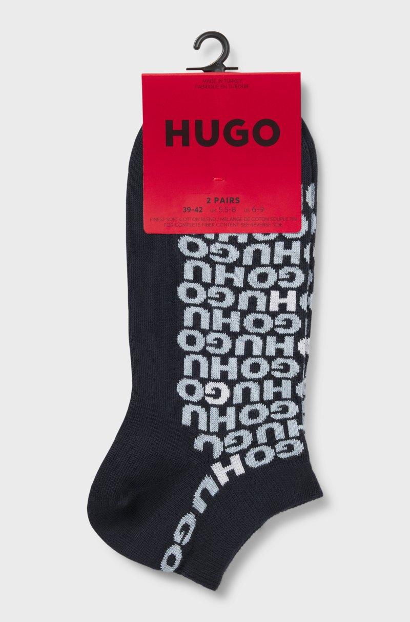 Hugo Boss Paquete De Dos Pares De Calcetines Tobilleros De Mezcla De Algodón Con Logos