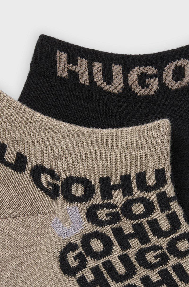 Hugo Boss Paquete De Dos Pares De Calcetines Tobilleros De Mezcla De Algodón Con Logos