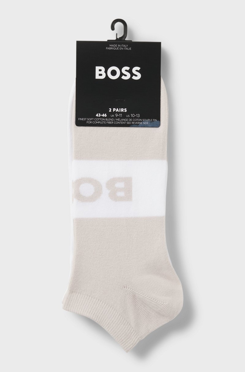 Hugo Boss Paquete De Dos Pares De Calcetines Tobilleros De Tejido Elástico