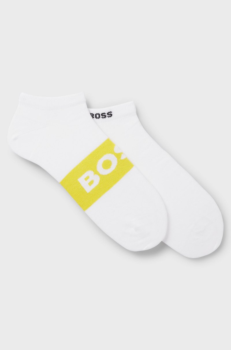 Hugo Boss Paquete de dos pares de calcetines tobilleros de tejido elástico