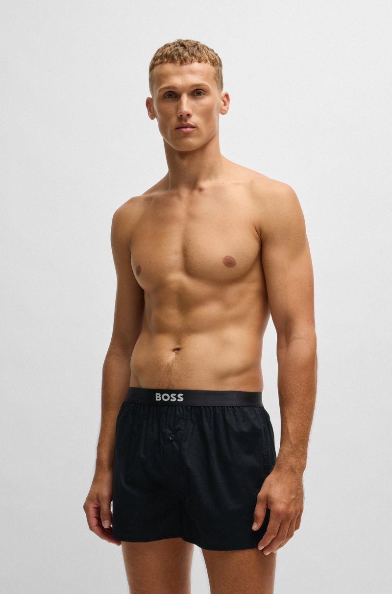 Hugo Boss Paquete De Dos Shorts De Pijama En Popelín De Algodón Con Logos