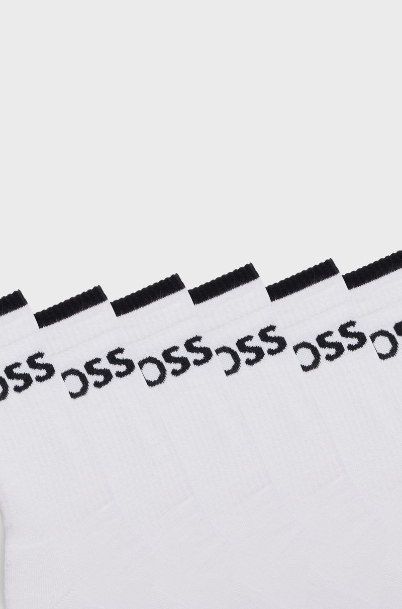 Hugo Boss Paquete De Seis Pares De Calcetines Cortos De Algodón Acanalado