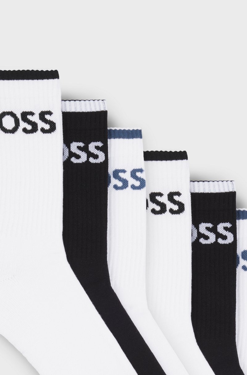 Hugo Boss Paquete De Seis Pares De Calcetines Cortos De Algodón Acanalado