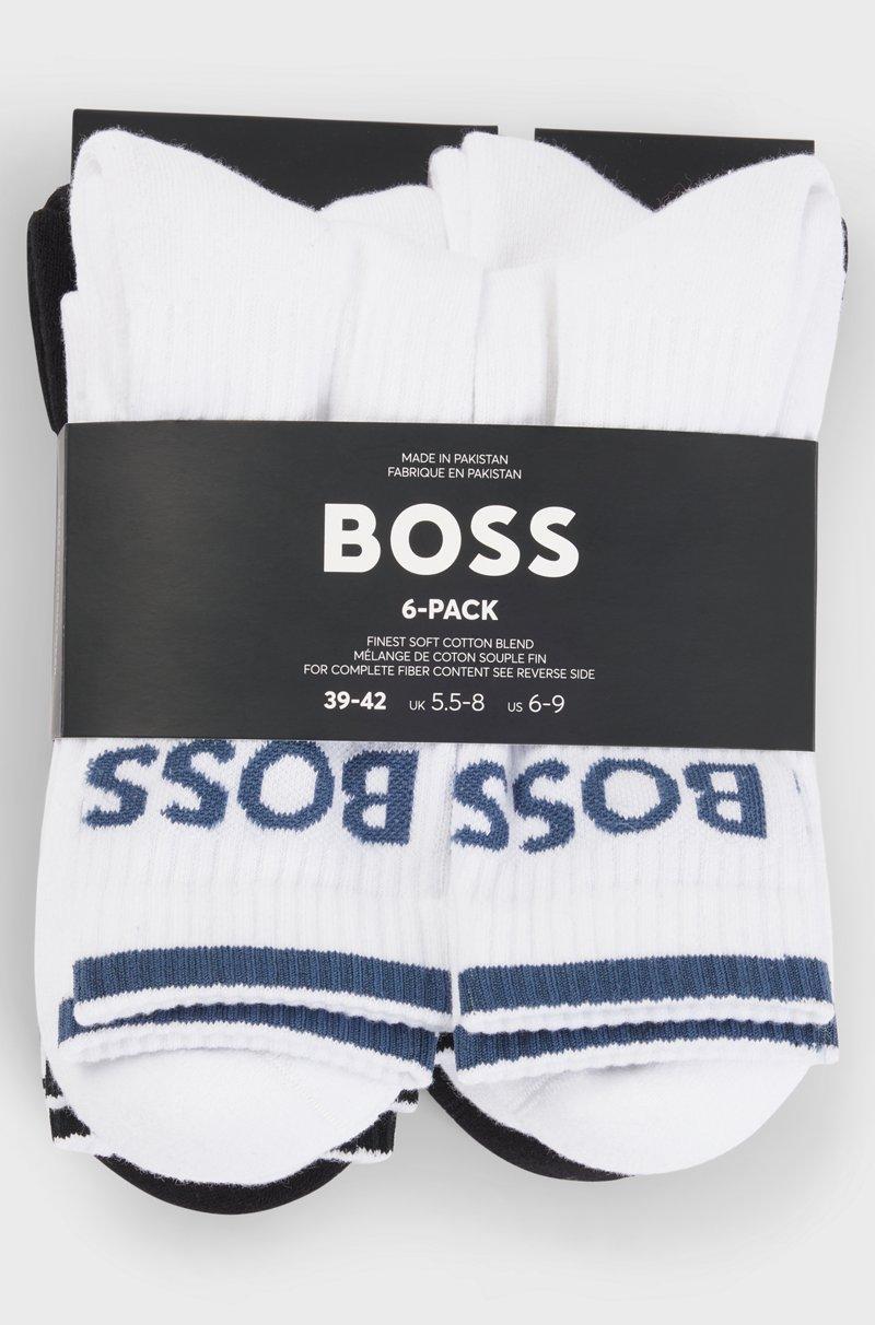 Hugo Boss Paquete De Seis Pares De Calcetines Cortos De Algodón Acanalado