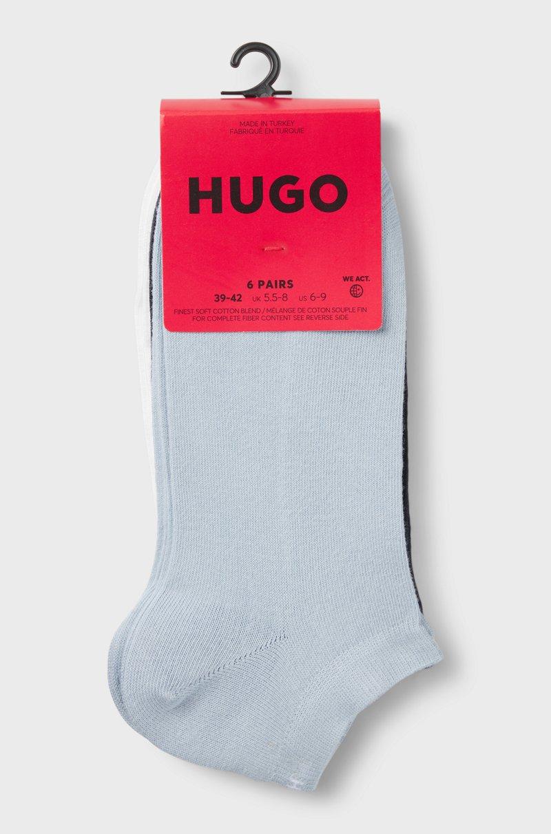 Hugo Boss Paquete De Seis Pares De Calcetines Tobilleros De Algodón Con Logos