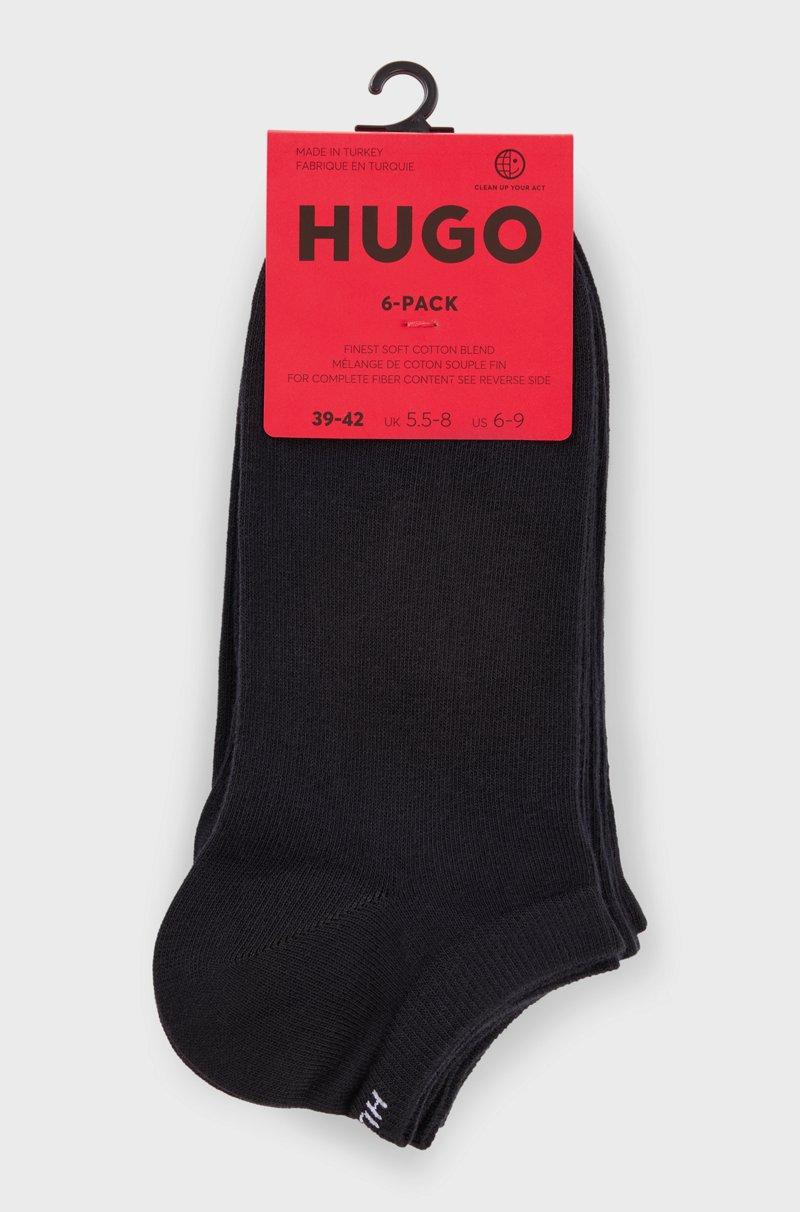Hugo Boss Paquete De Seis Pares De Calcetines Tobilleros De Algodón Con Logos