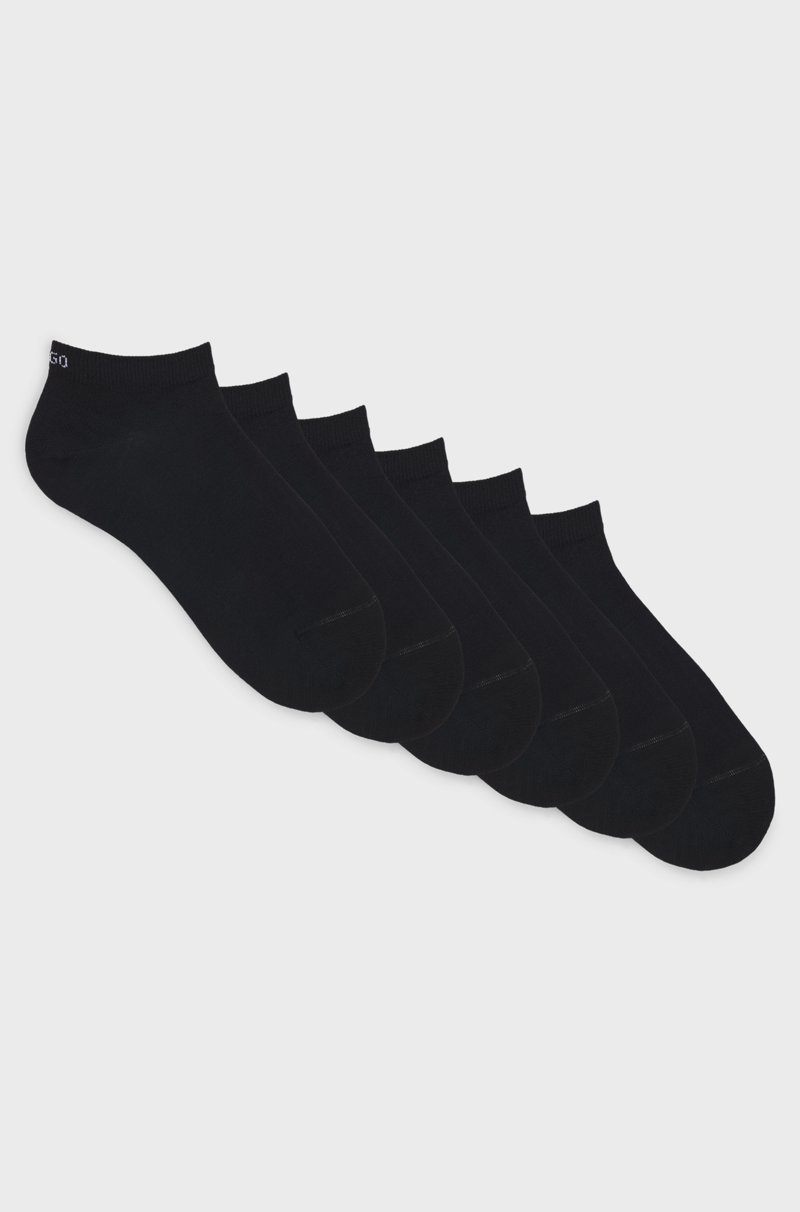 Hugo Boss Paquete de seis pares de calcetines tobilleros de algodón con logos