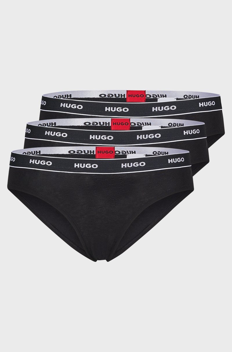 Hugo Boss Paquete De Tres Braguitas De Algodón Elástico Con Logos En La Cintura