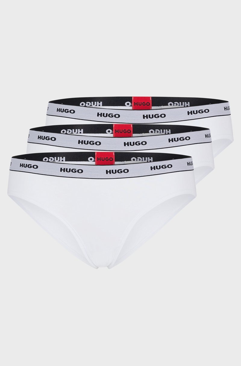 Hugo Boss Paquete De Tres Braguitas De Algodón Elástico Con Logos En La Cintura