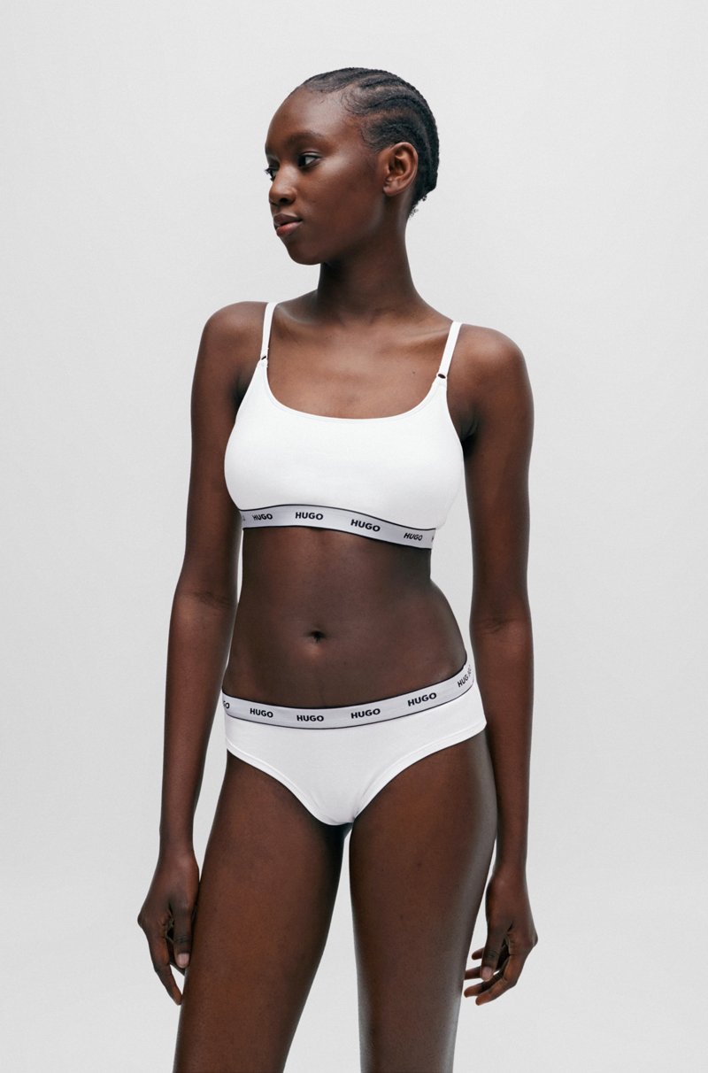 Hugo Boss Paquete de tres braguitas de algodón elástico con logos en la cintura