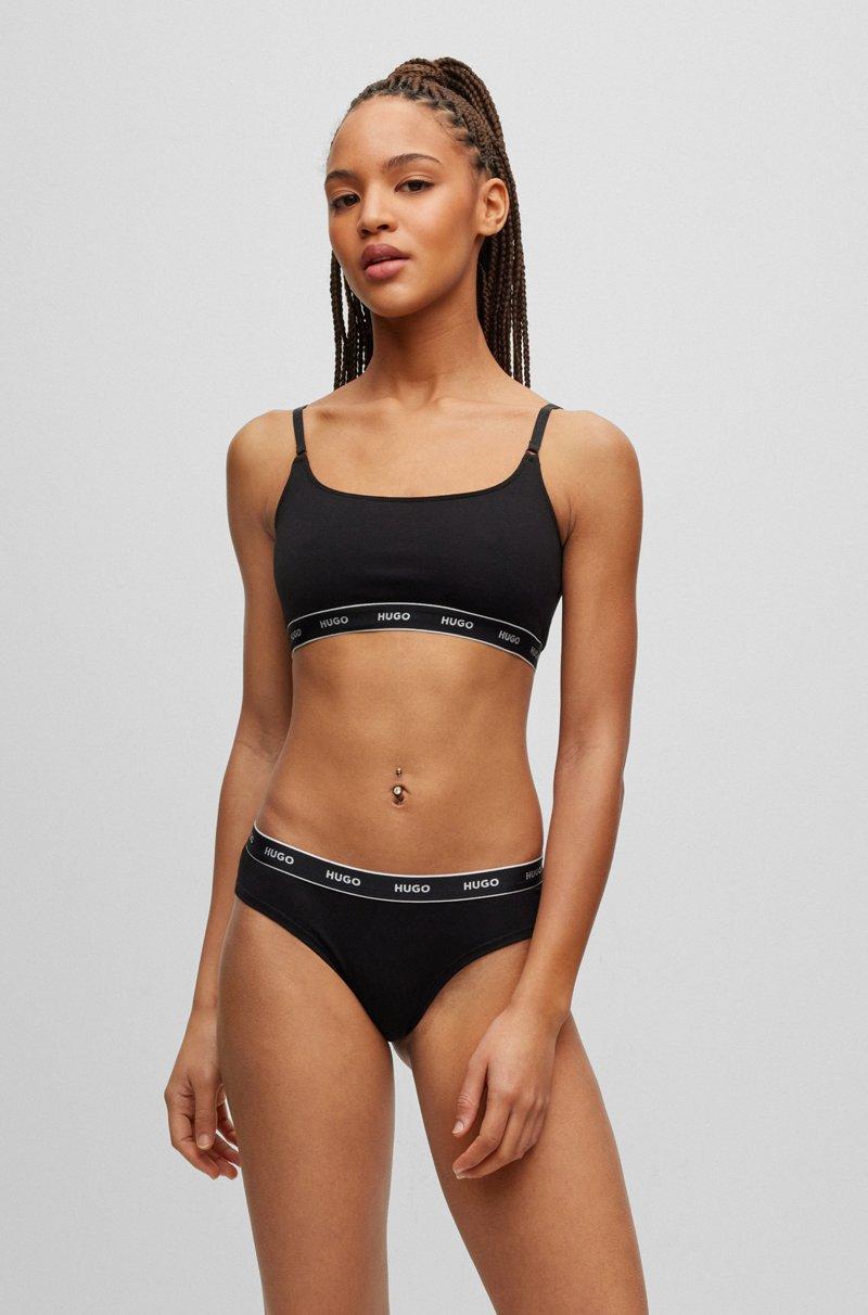 Hugo Boss Paquete de tres braguitas de algodón elástico con logos en la cintura