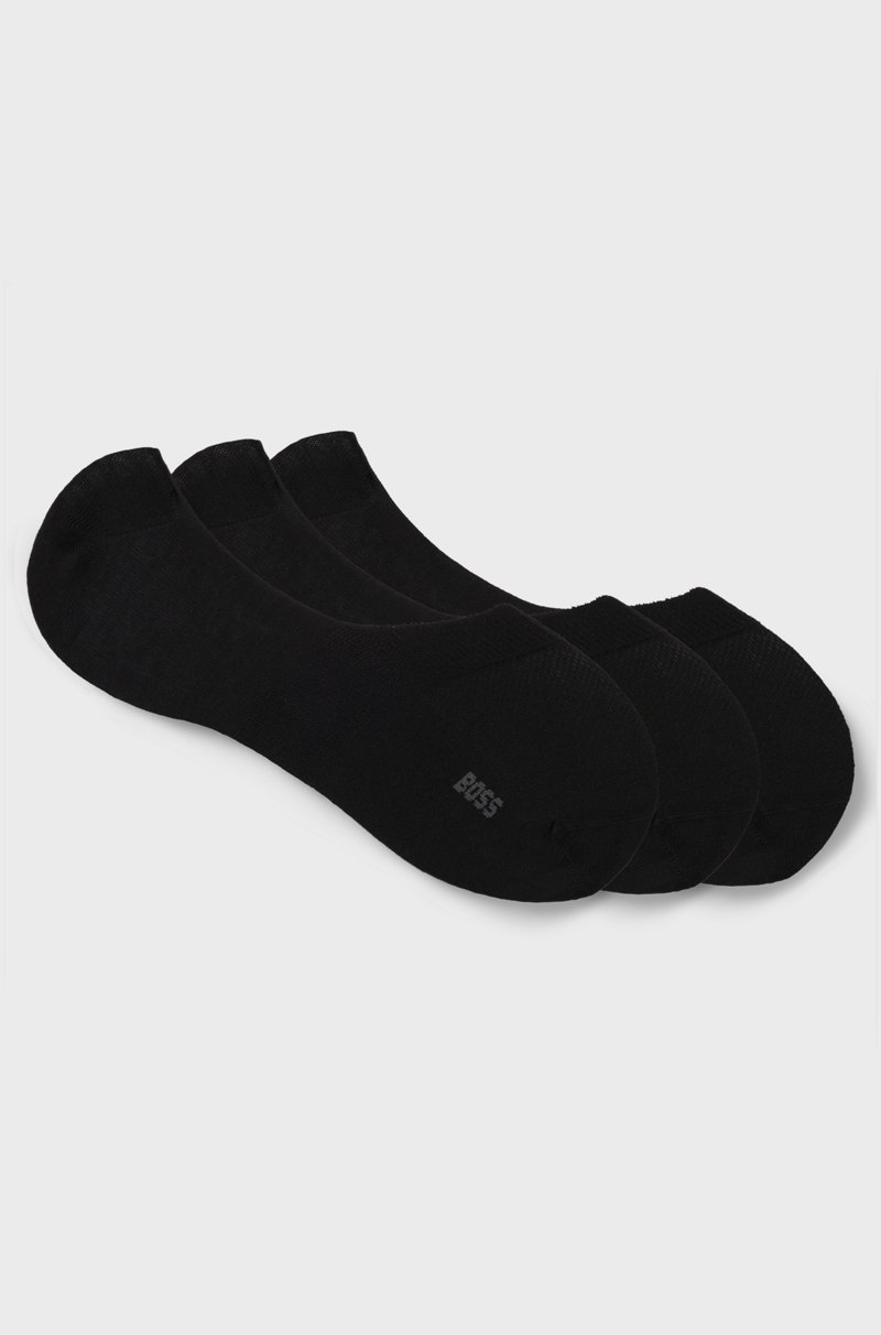 Hugo Boss Paquete de tres calcetines invisibles de algodón