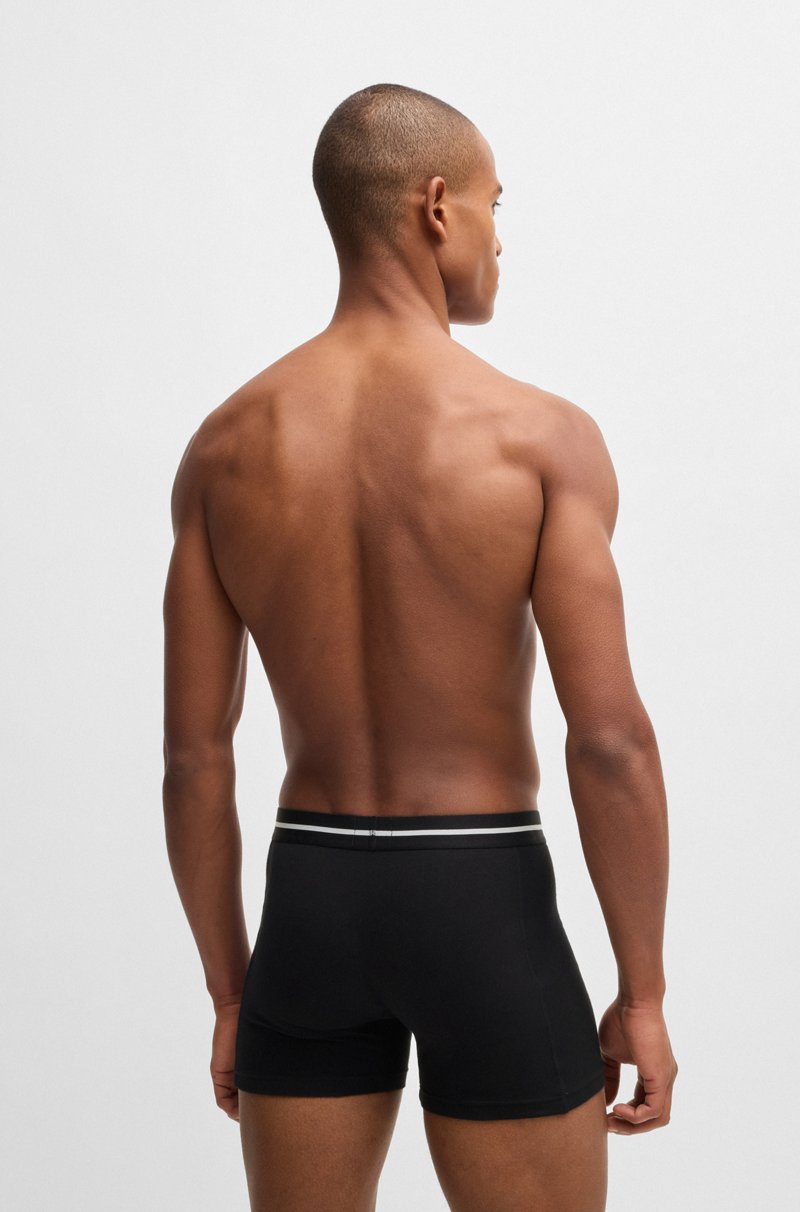 Hugo Boss Paquete De Tres Calzoncillos Bóxer De Algodón Elástico Con Logo