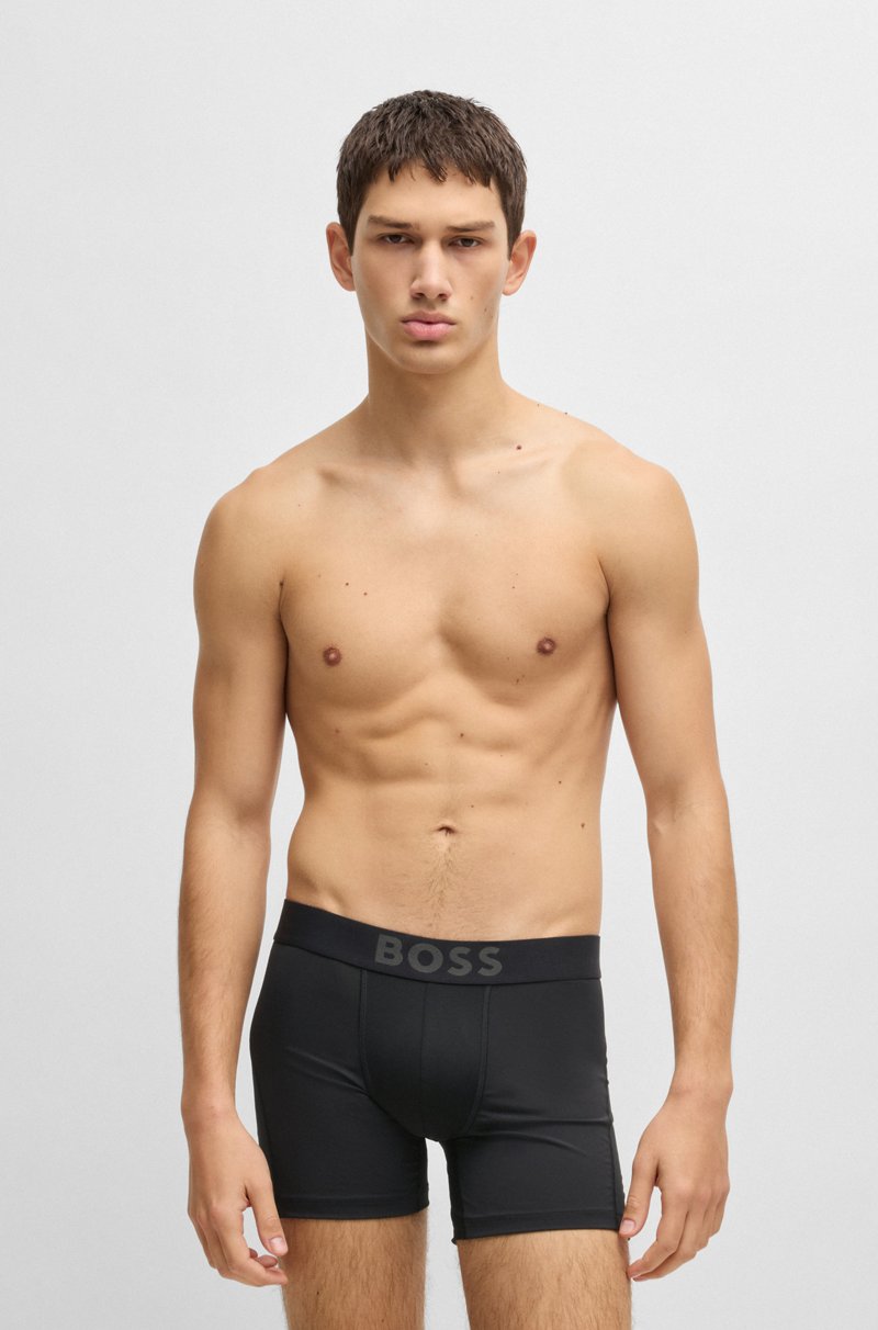 Hugo Boss Paquete De Tres Calzoncillos Bóxer Deportivos De Microfibra Elástica