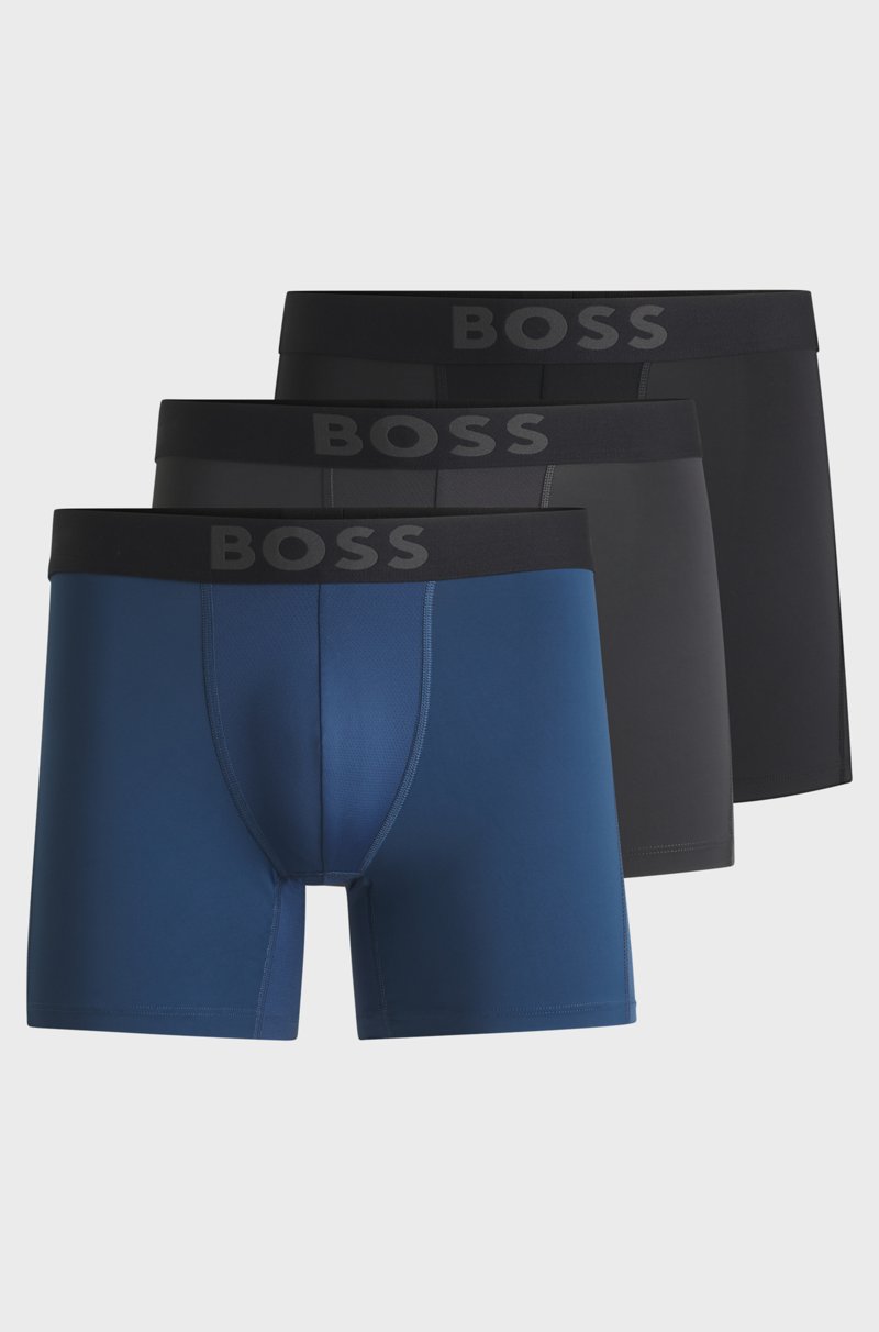 Hugo Boss Paquete de tres calzoncillos bóxer deportivos de microfibra elástica