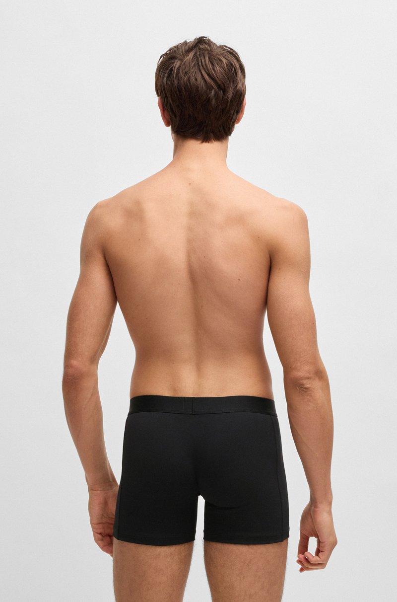 Hugo Boss Paquete De Tres Calzoncillos Bóxer En Algodón Elástico Con Logos