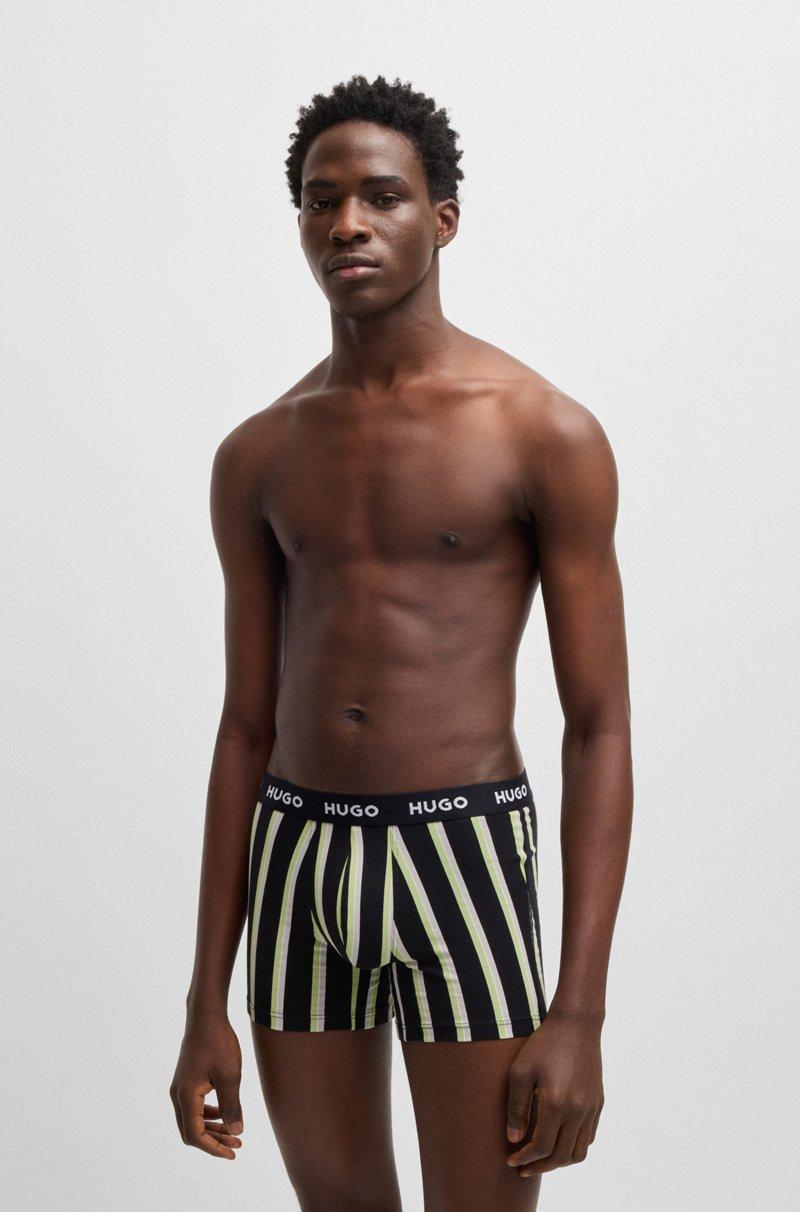 Hugo Boss Paquete De Tres Calzoncillos Bóxer En Algodón Elástico Con Logos