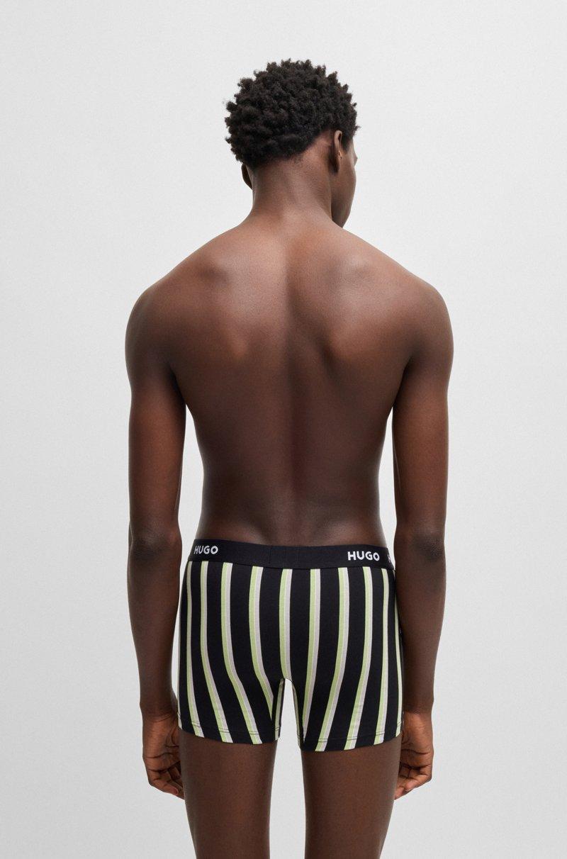 Hugo Boss Paquete De Tres Calzoncillos Bóxer En Algodón Elástico Con Logos