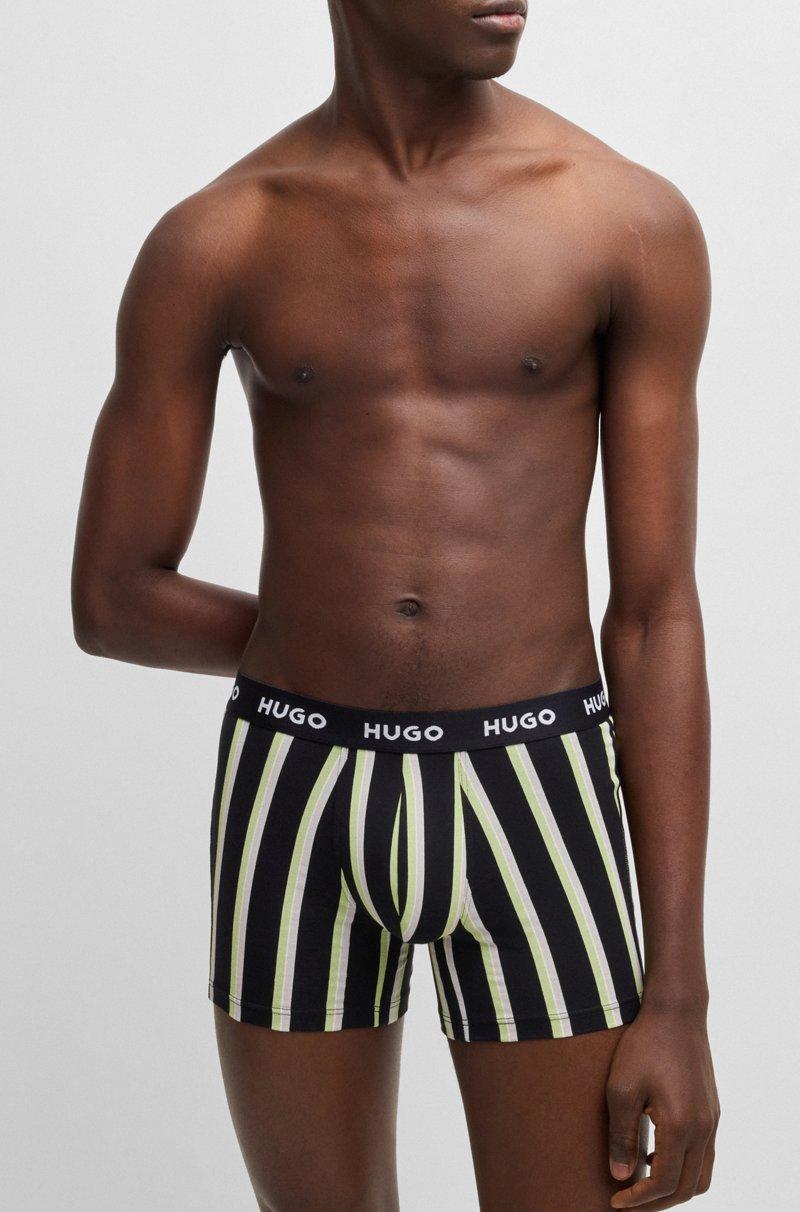 Hugo Boss Paquete De Tres Calzoncillos Bóxer En Algodón Elástico Con Logos