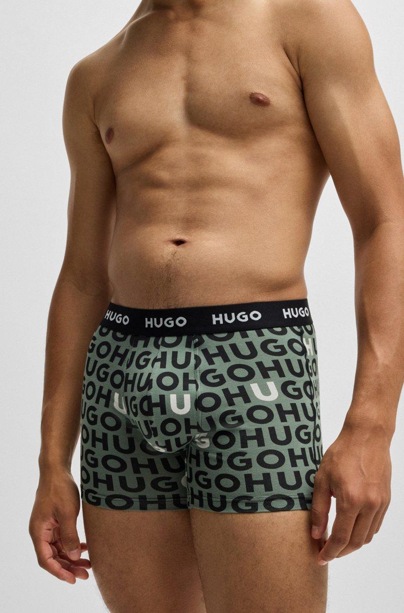 Hugo Boss Paquete De Tres Calzoncillos Bóxer En Algodón Elástico Con Logos