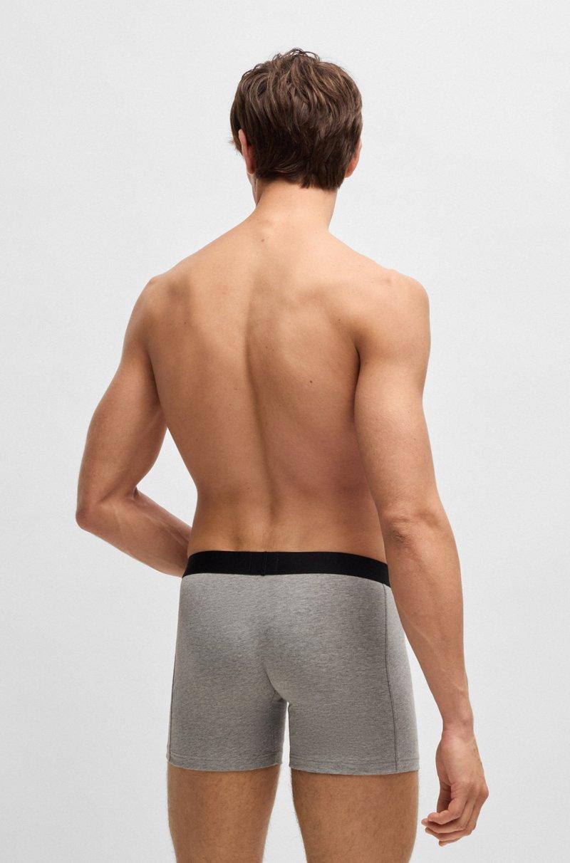 Hugo Boss Paquete De Tres Calzoncillos Bóxer En Algodón Elástico Con Logos