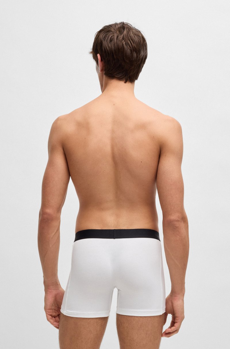 Hugo Boss Paquete De Tres Calzoncillos Bóxer En Algodón Elástico Con Logos