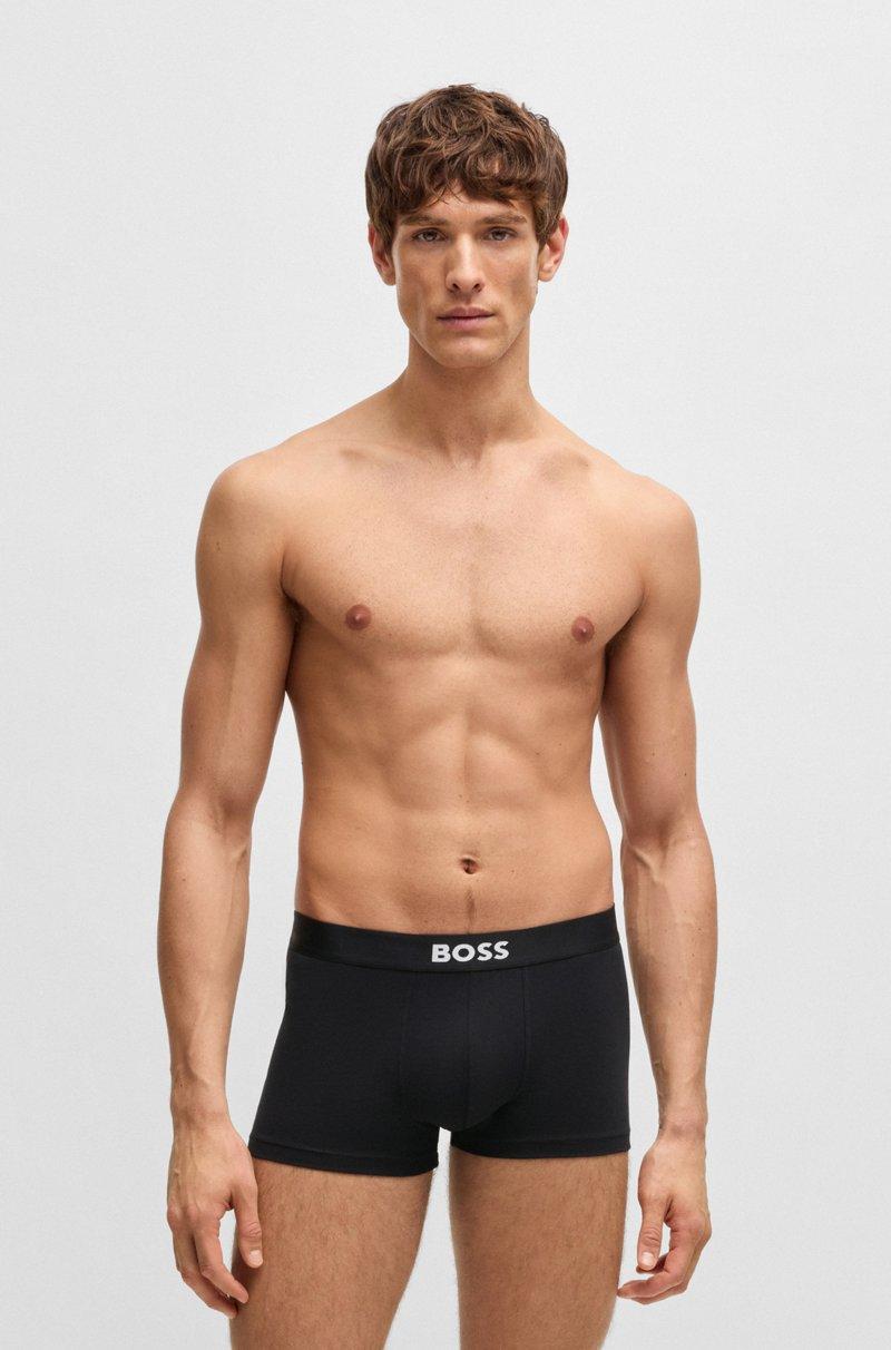 Hugo Boss Paquete De Tres Calzoncillos De Algodón Elástico Con Logo En La Cintura